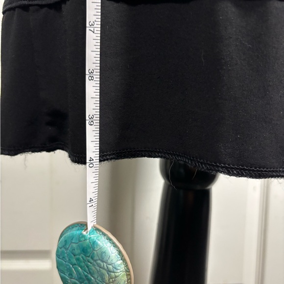 White House Black Market Asymmetrical Black Dress with White Floral Design - Picture 13 of 13